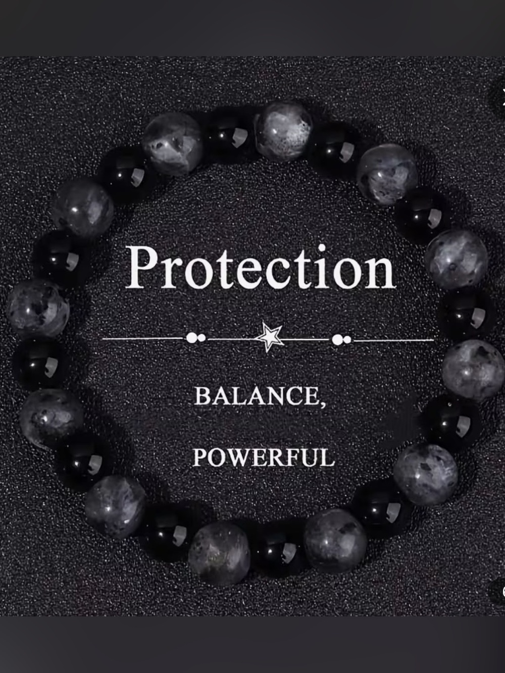 Protection Balance Beaded Bracelet - Black and Gray